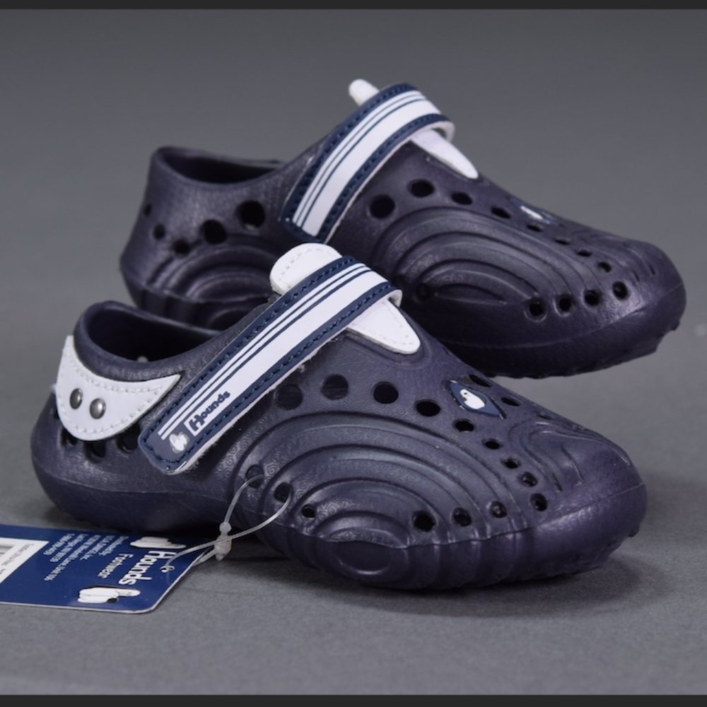 BOYS HOUNDS LIGHT WEIGHT KIDS ULTRALITE SHOES SLIP-ON BLUE/WHITE TODDLER SZ 5/6